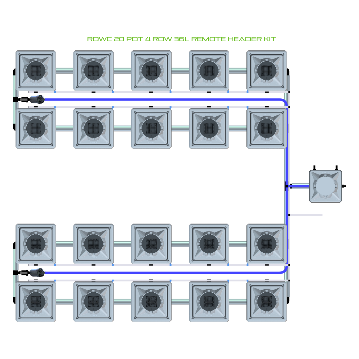 RDWC 20 Pot 4 Row Kit