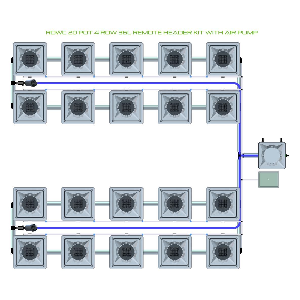 RDWC 20 Pot 4 Row Kit