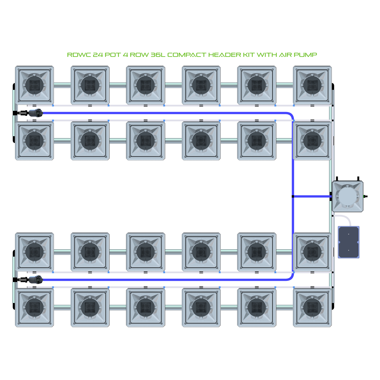 RDWC 24 Pot 4 Row Kit
