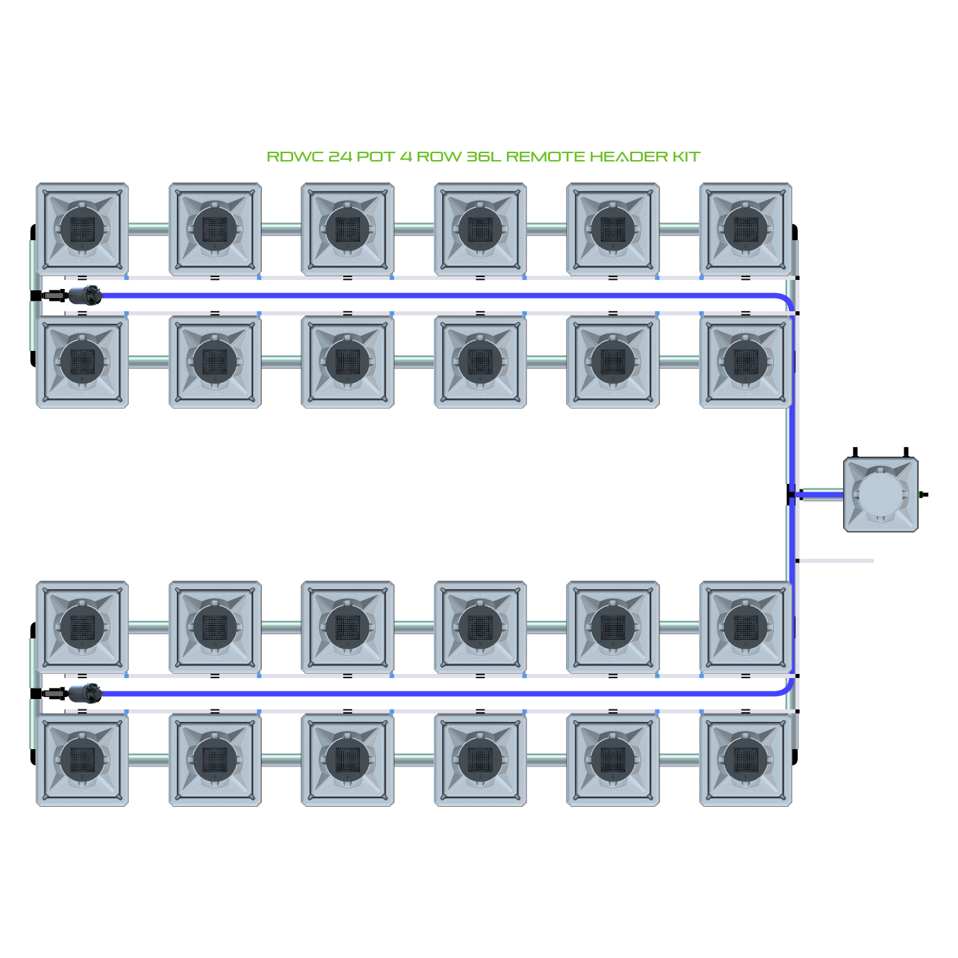 RDWC 24 Pot 4 Row Kit