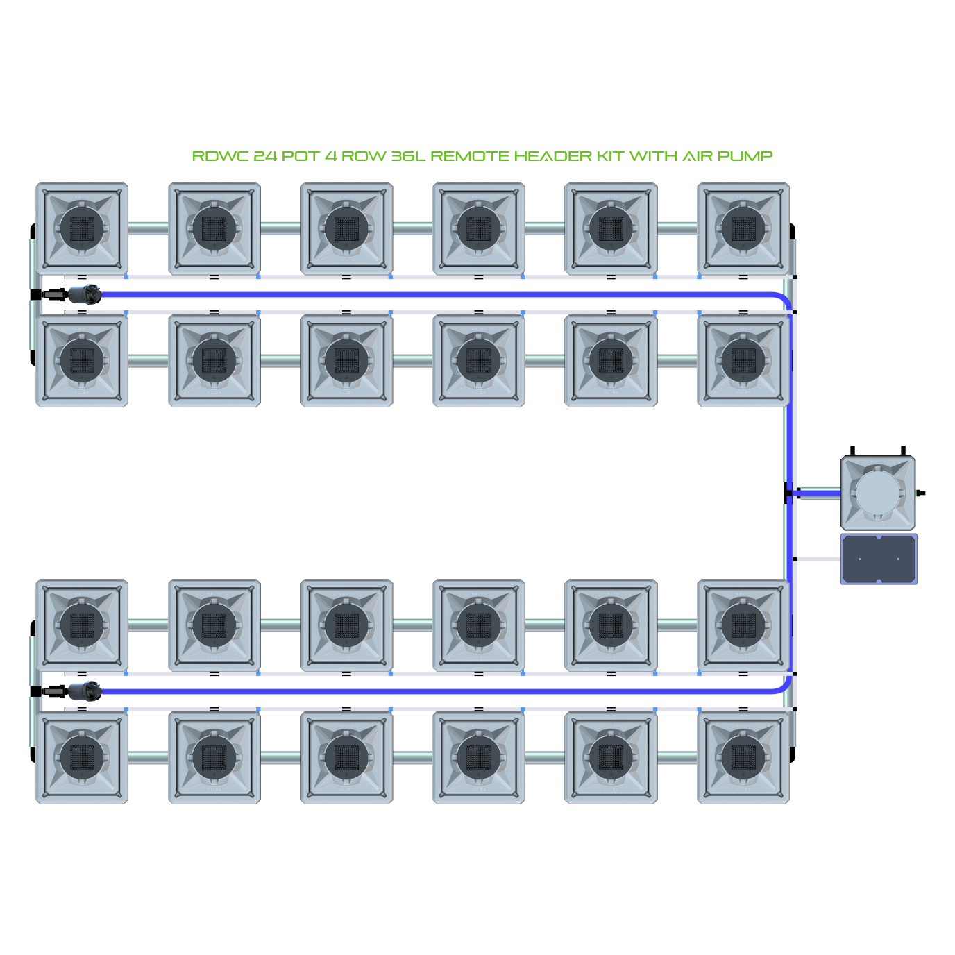 RDWC 24 Pot 4 Row Kit