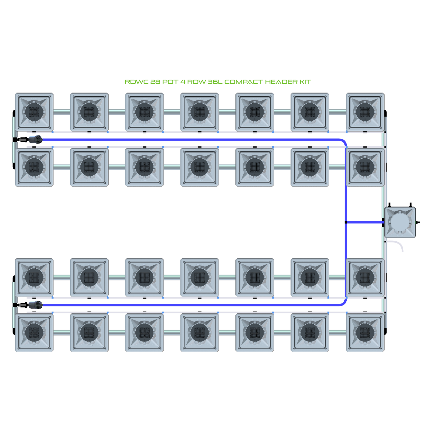 RDWC 28 Pot 4 Row Kit