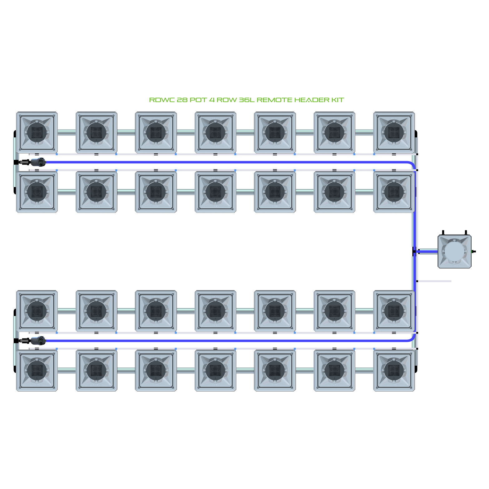 RDWC 28 Pot 4 Row Kit
