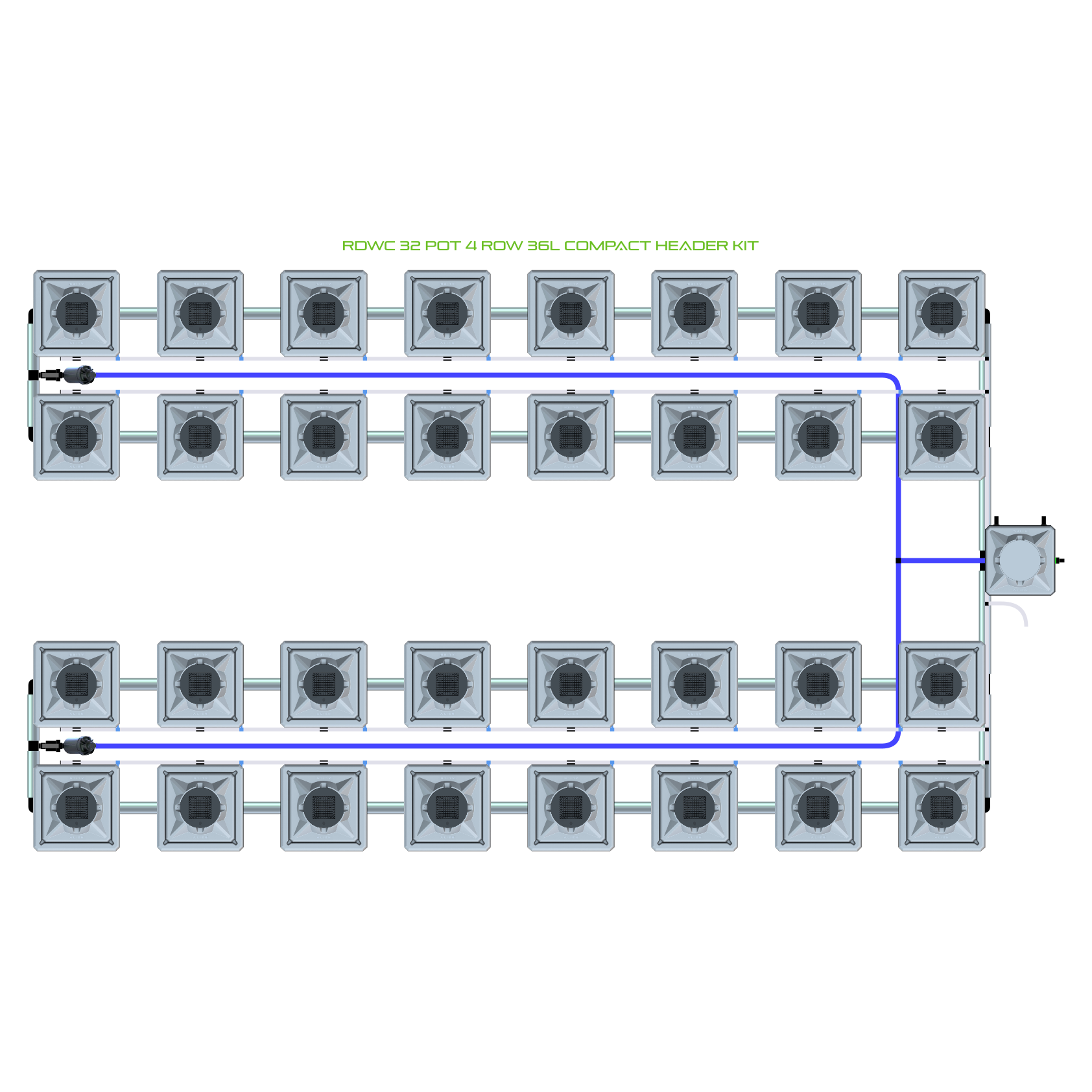 RDWC 32 Pot 4 Row Kit