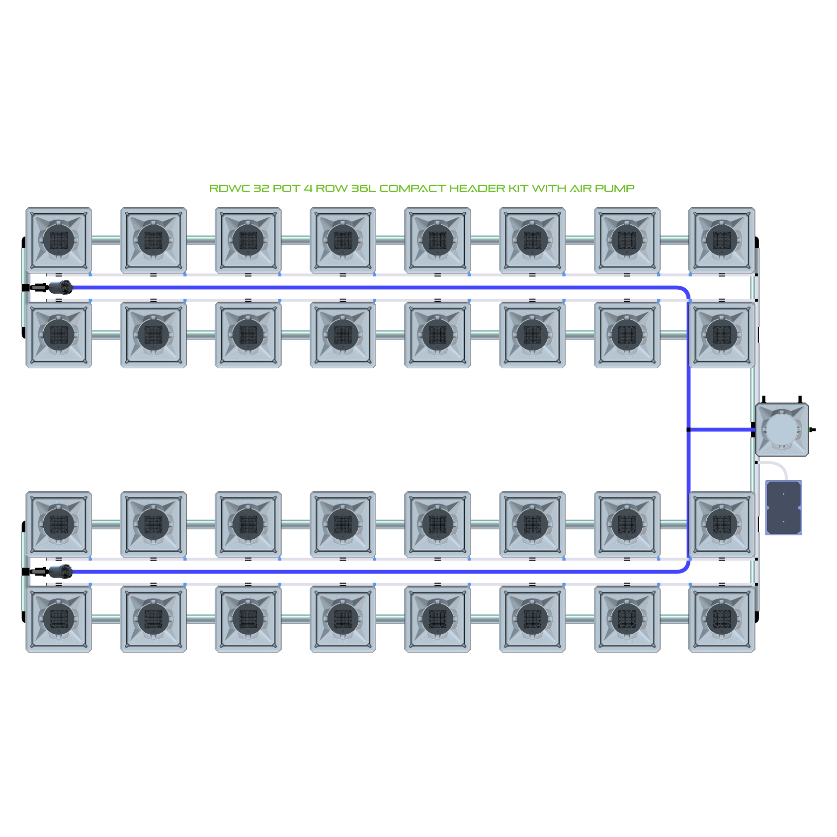 RDWC 32 Pot 4 Row Kit
