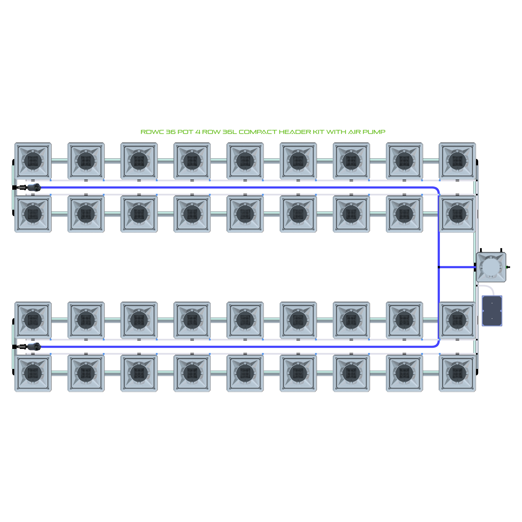 RDWC 36 Pot 4 Row Kit