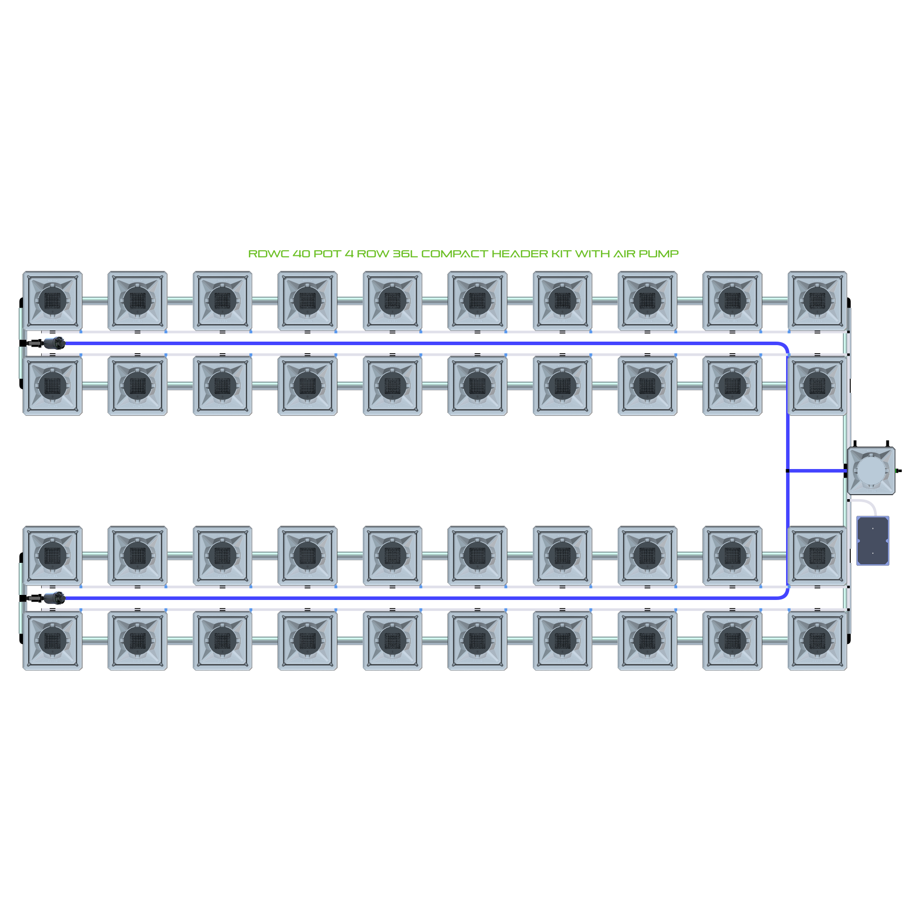 RDWC 40 Pot 4 Row Kit