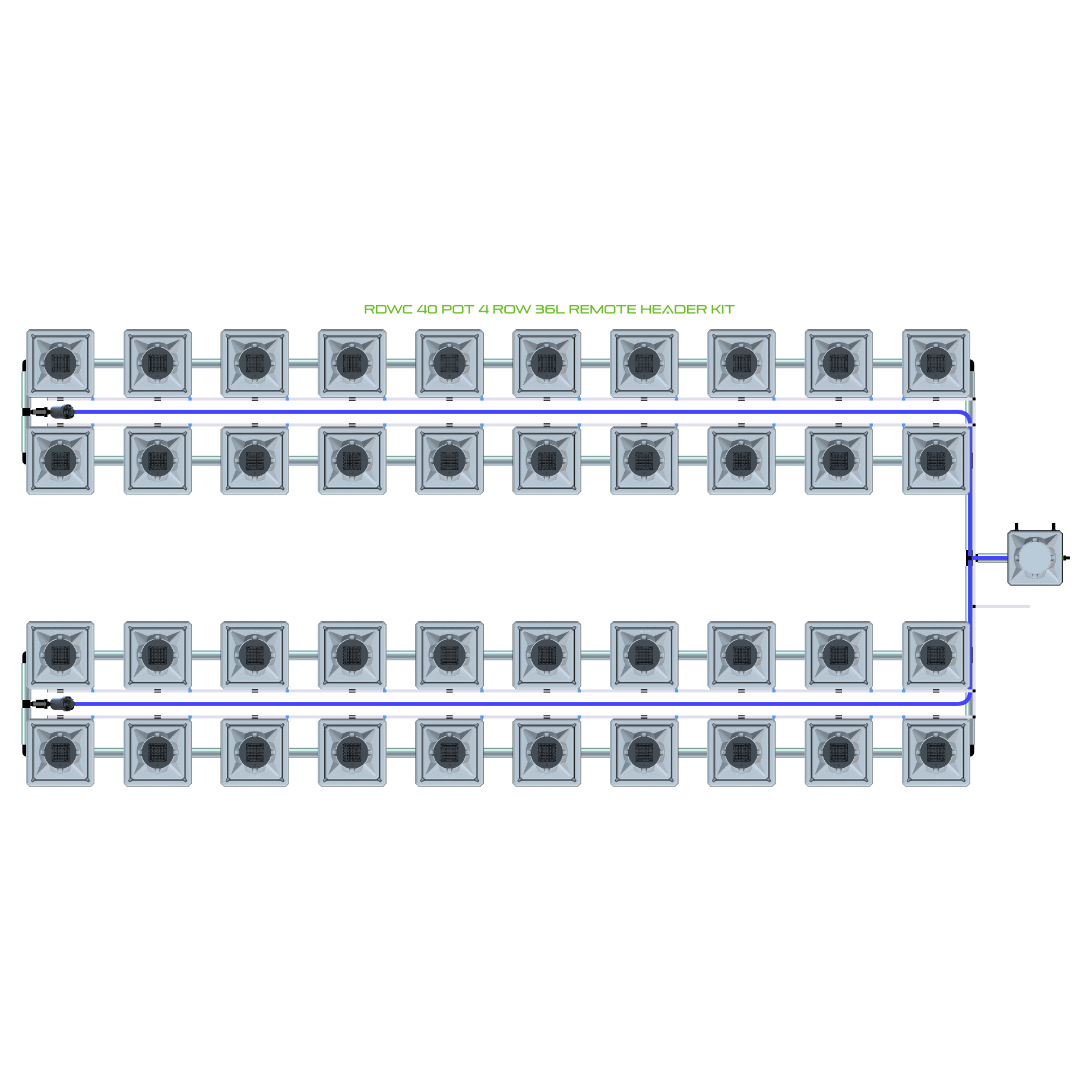 RDWC 40 Pot 4 Row Kit