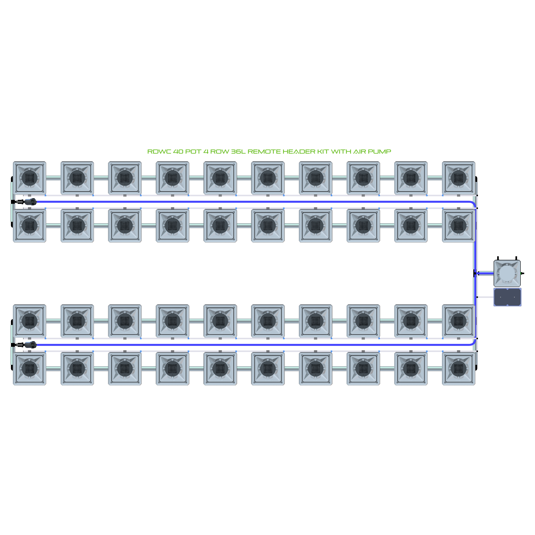 RDWC 40 Pot 4 Row Kit