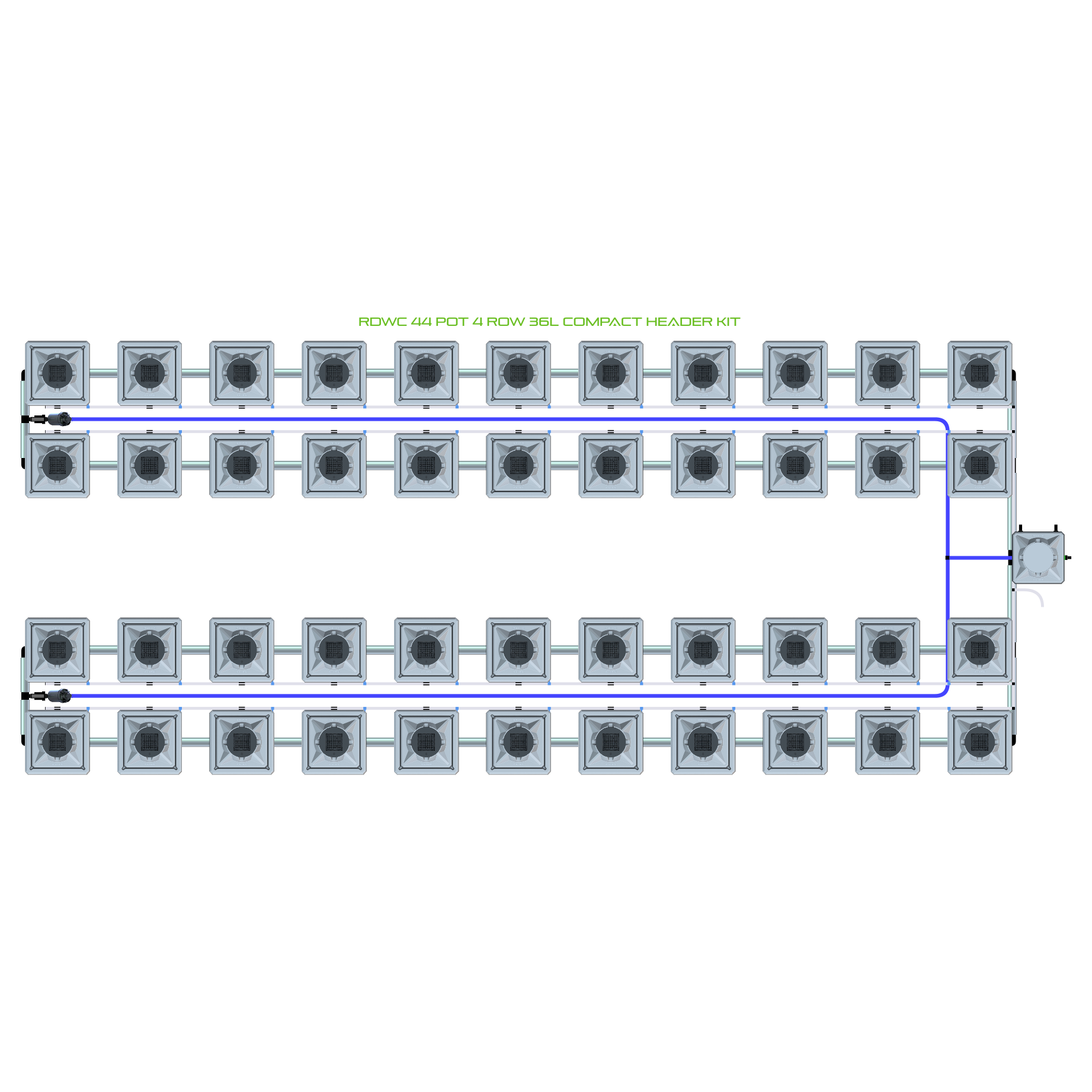 RDWC 44 Pot 4 Row Kit