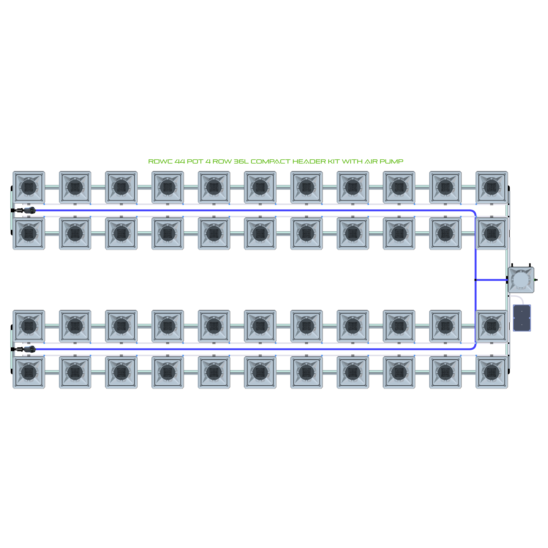 RDWC 44 Pot 4 Row Kit