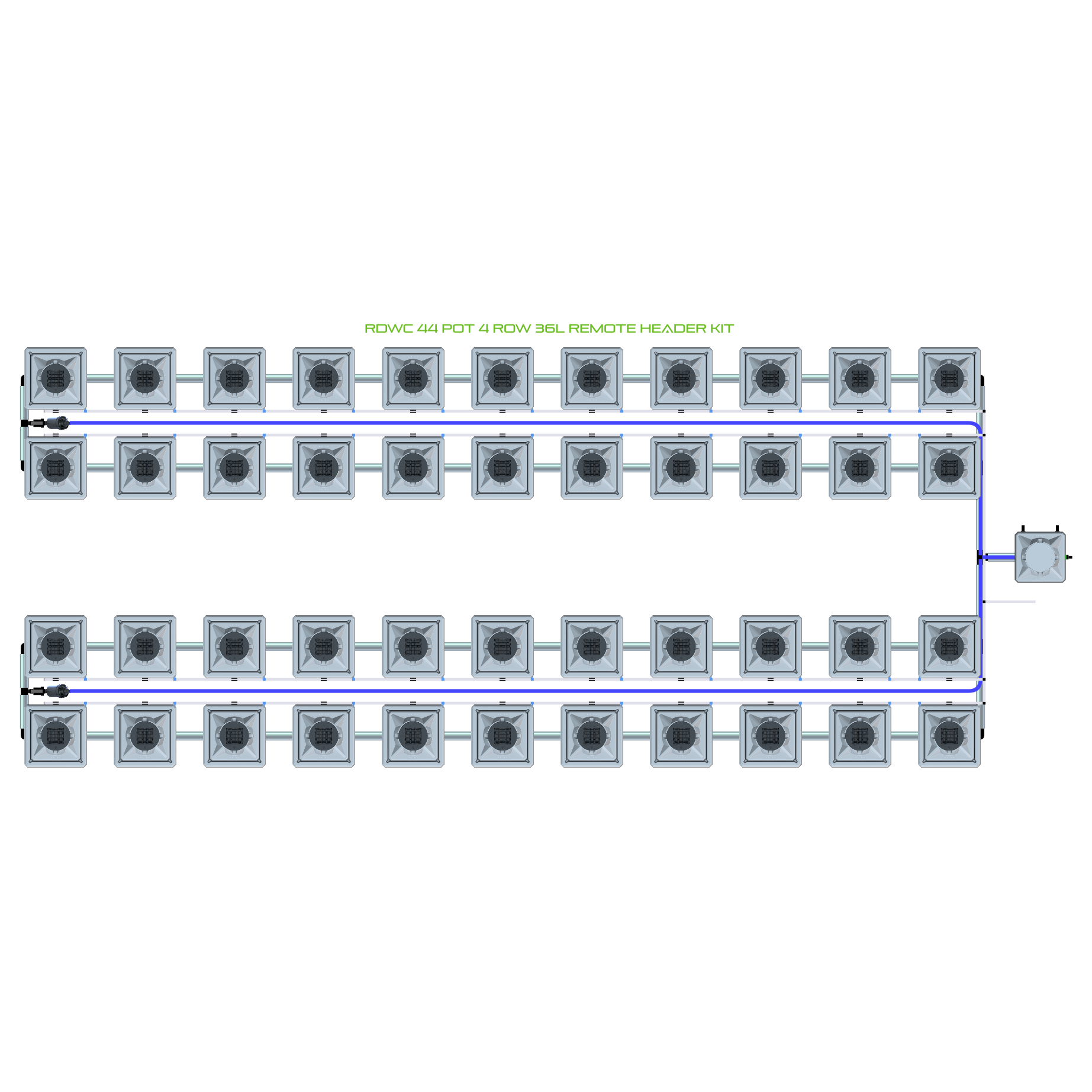 RDWC 44 Pot 4 Row Kit