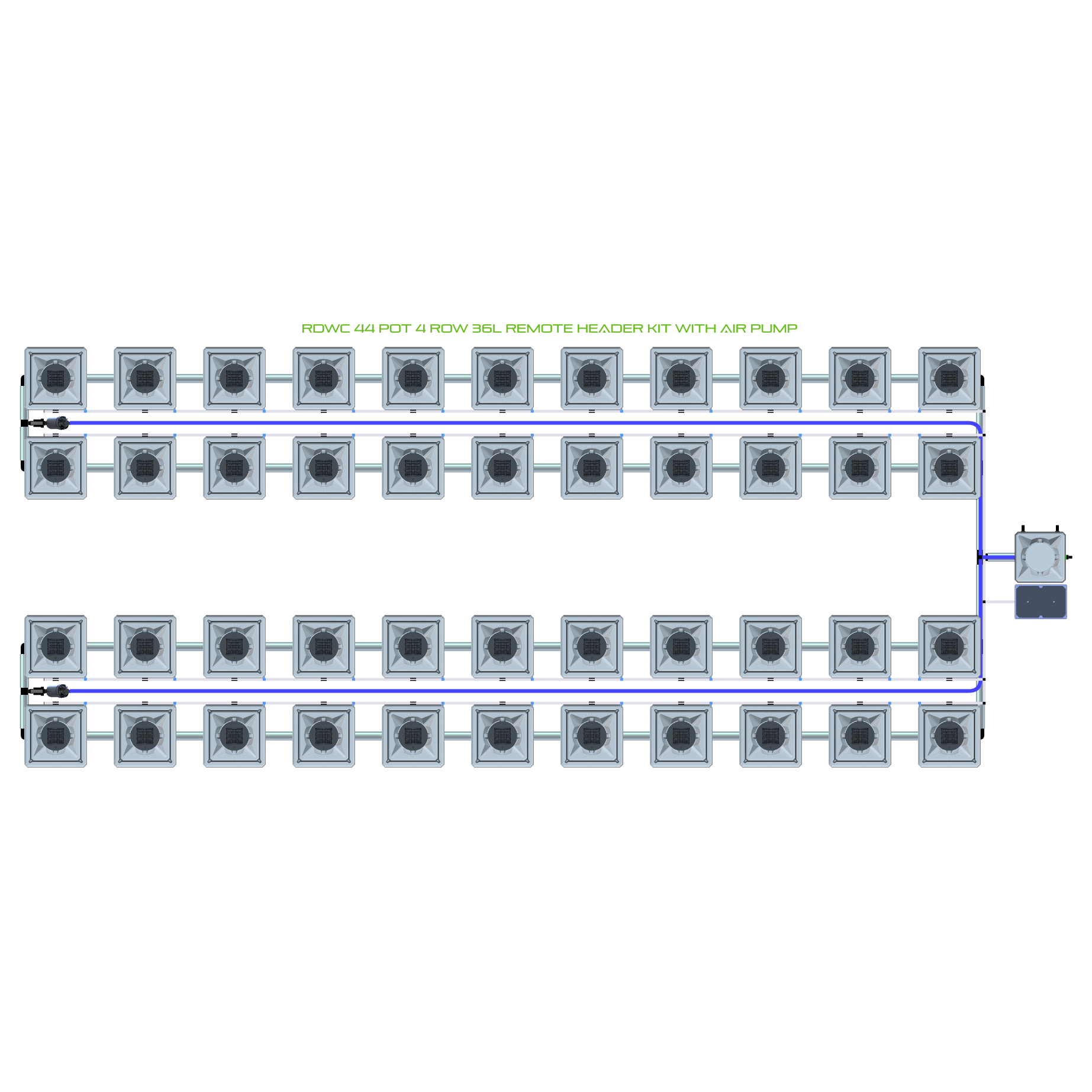 RDWC 44 Pot 4 Row Kit