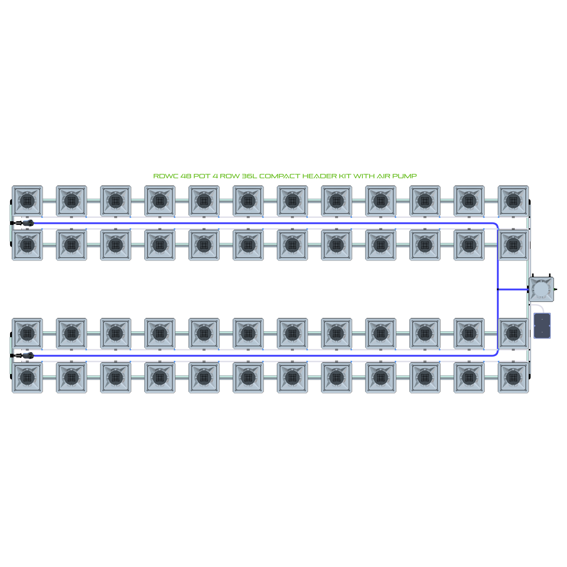RDWC 48 Pot 4 Row Kit