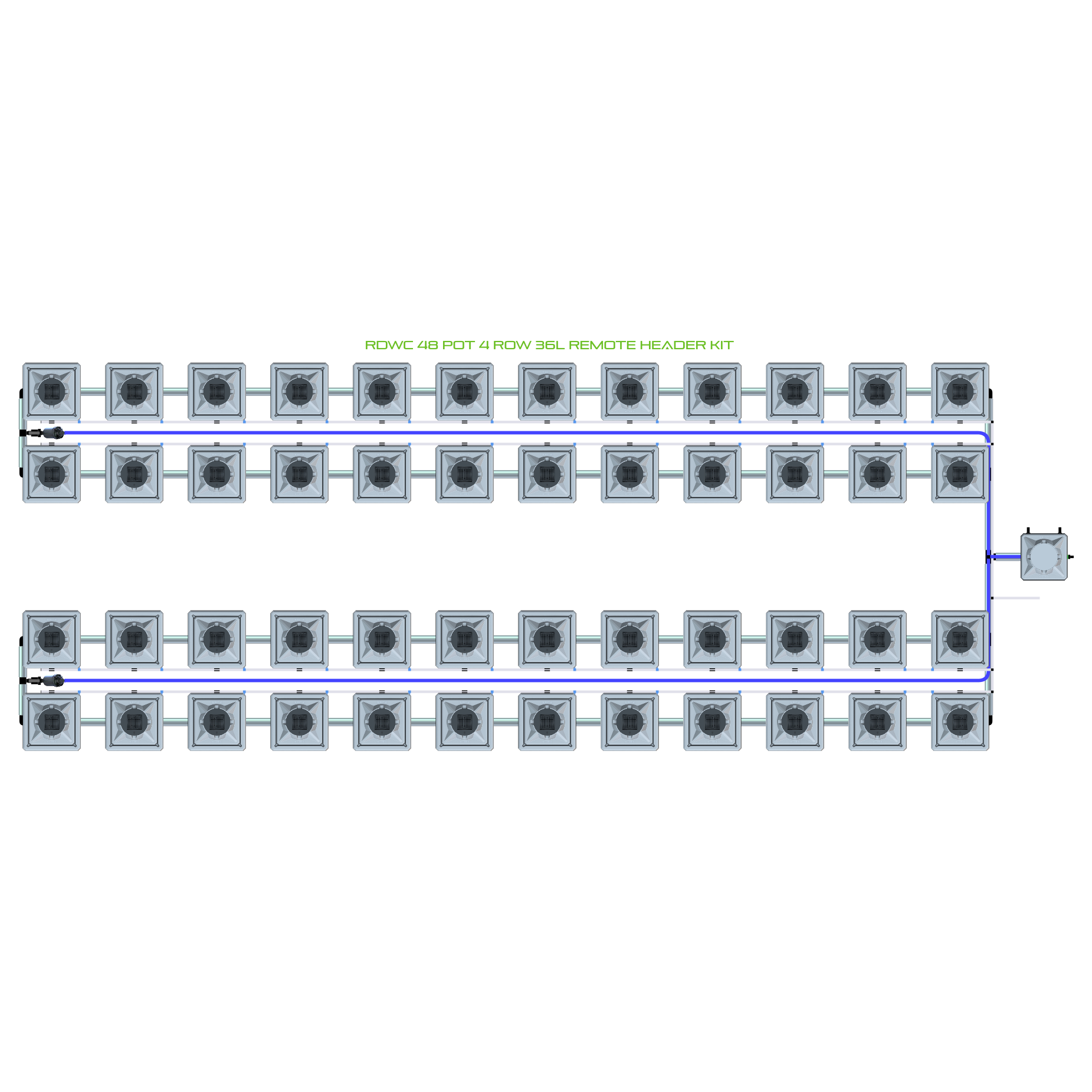 RDWC 48 Pot 4 Row Kit