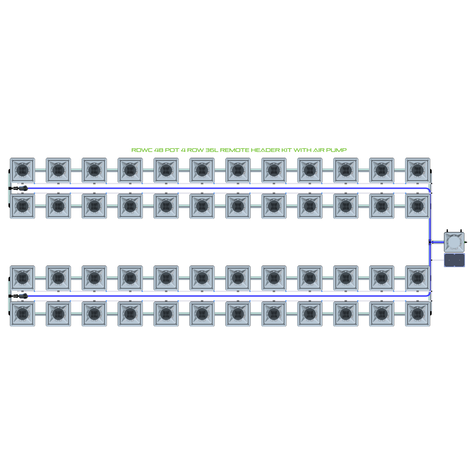 RDWC 48 Pot 4 Row Kit