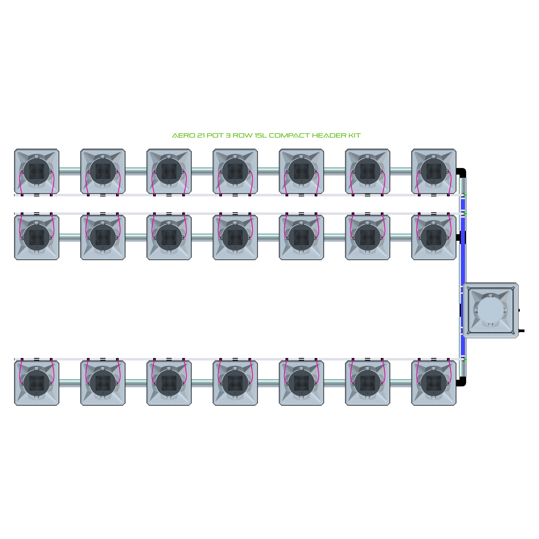 AERO 21 Pot 3 Row Kit