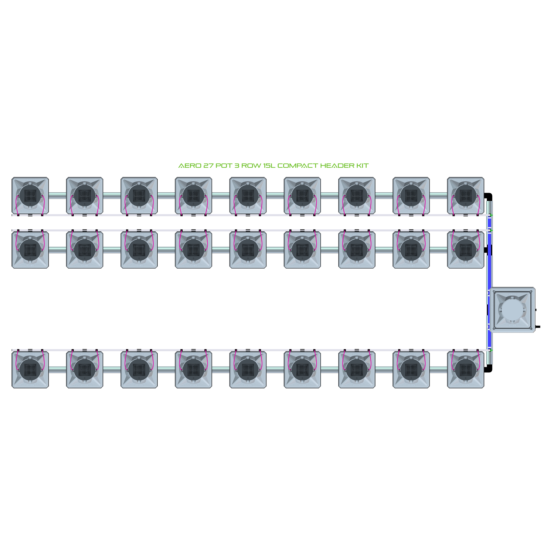 AERO 27 Pot 3 Row Kit