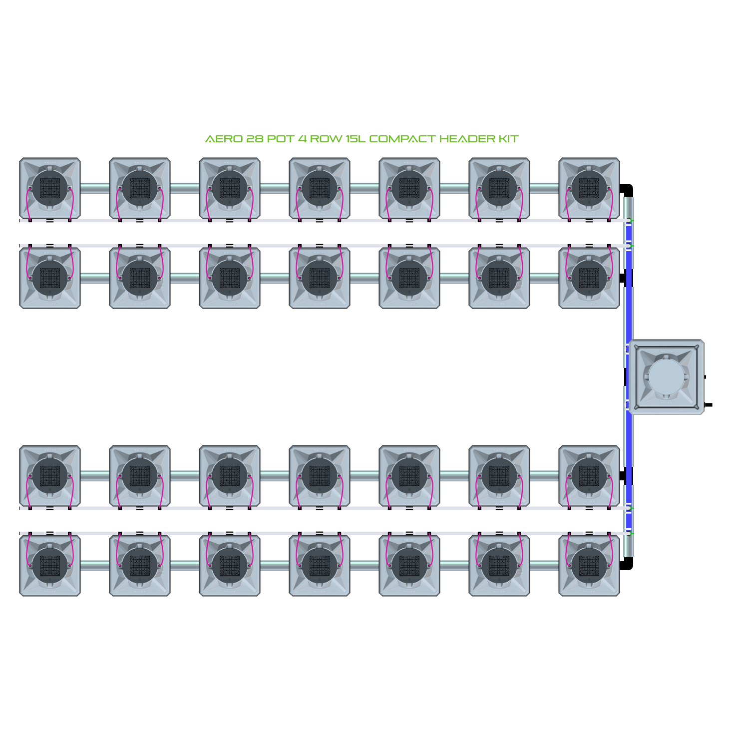 AERO 28 Pot 4 Row Kit