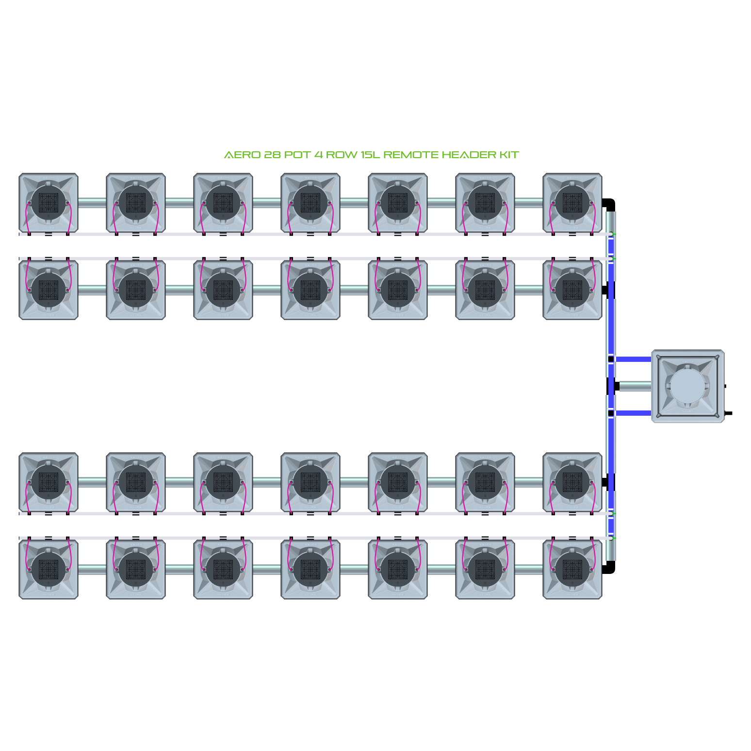AERO 28 Pot 4 Row Kit