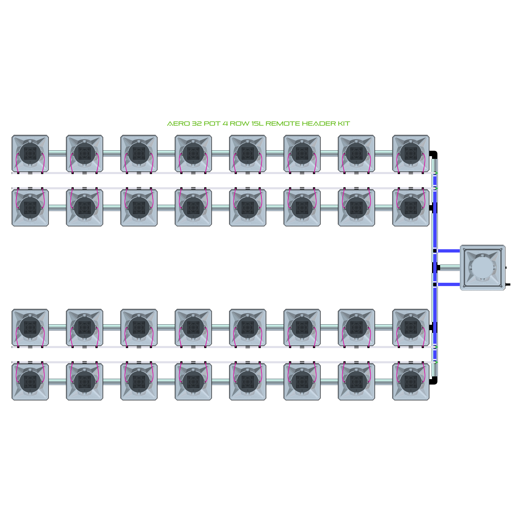 AERO 32 Pot 4 Row Kit