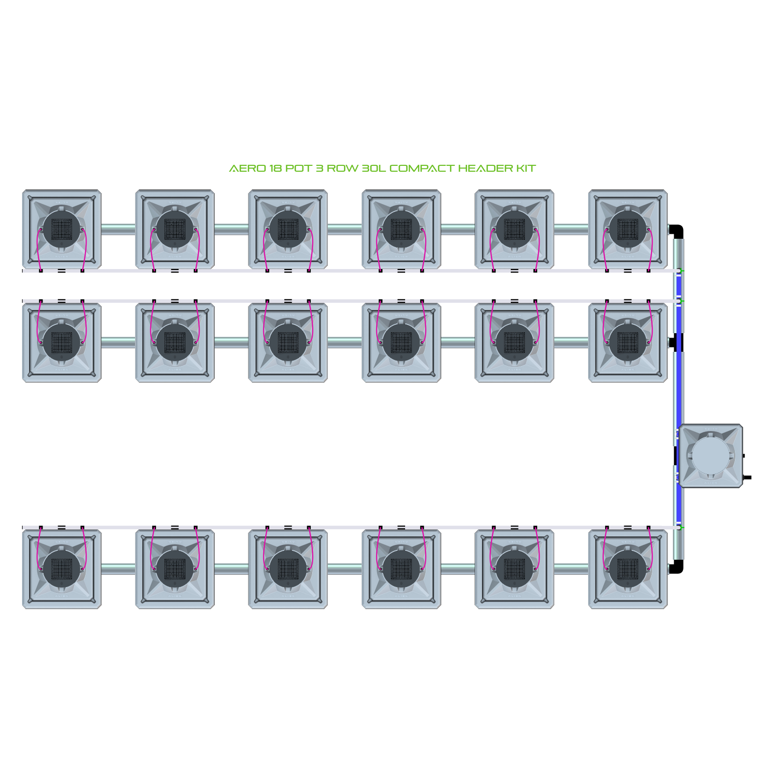 AERO 18 Pot 3 Row Kit