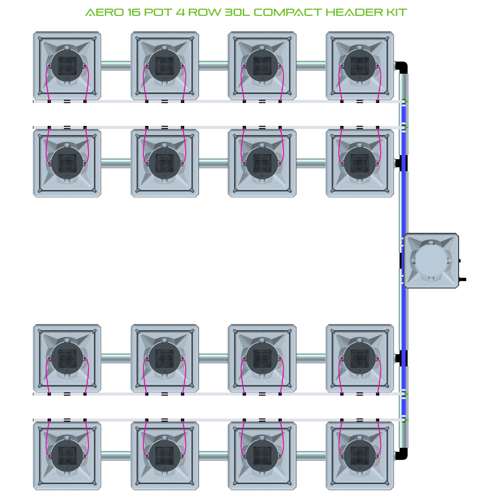 AERO 16 Pot 4 Row Kit