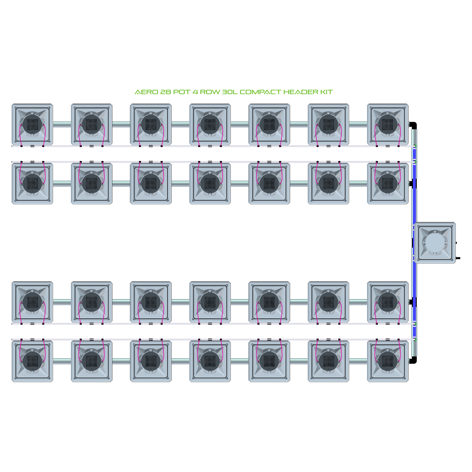 AERO 28 Pot 4 Row Kit