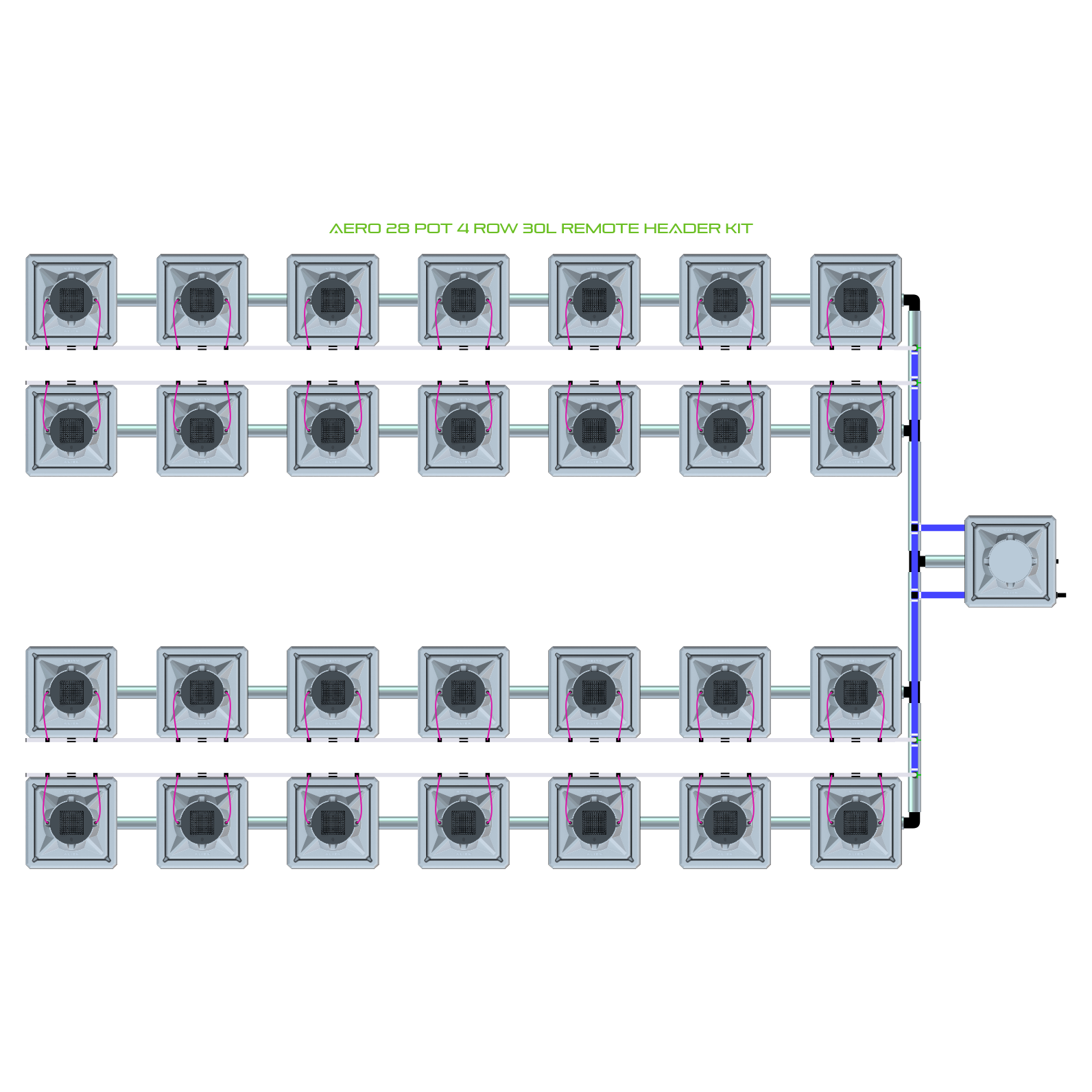 AERO 28 Pot 4 Row Kit