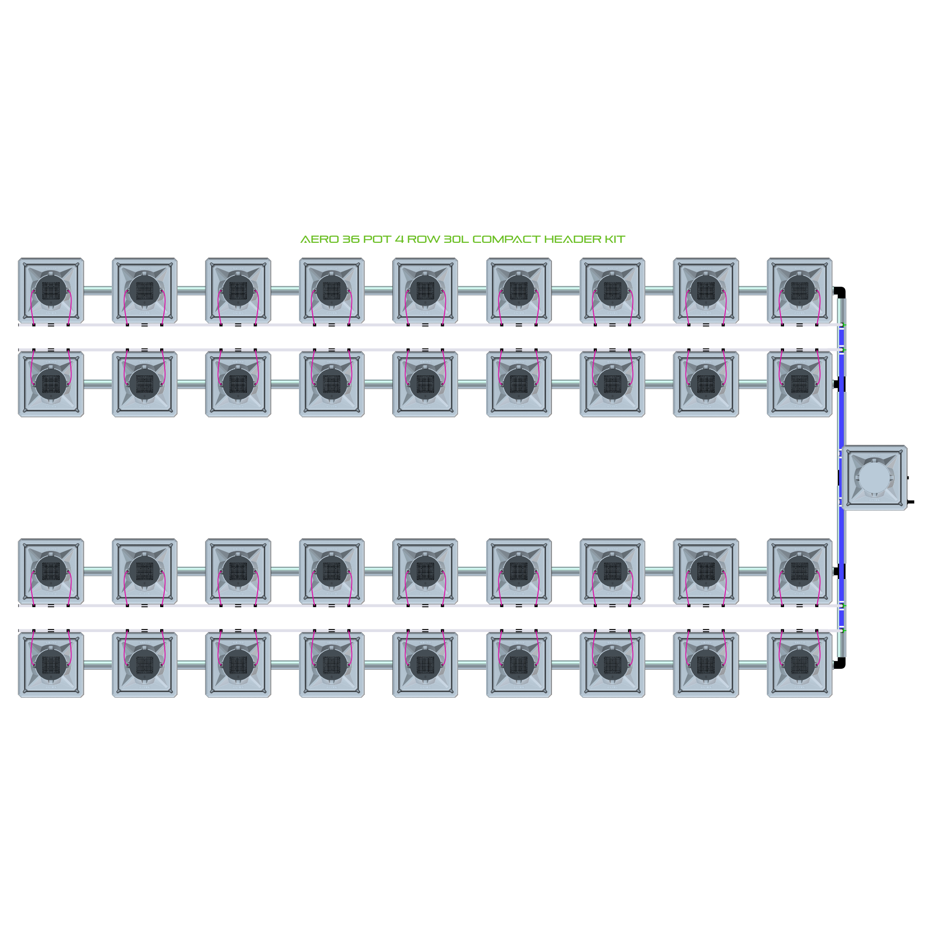 AERO 36 Pot 4 Row Kit