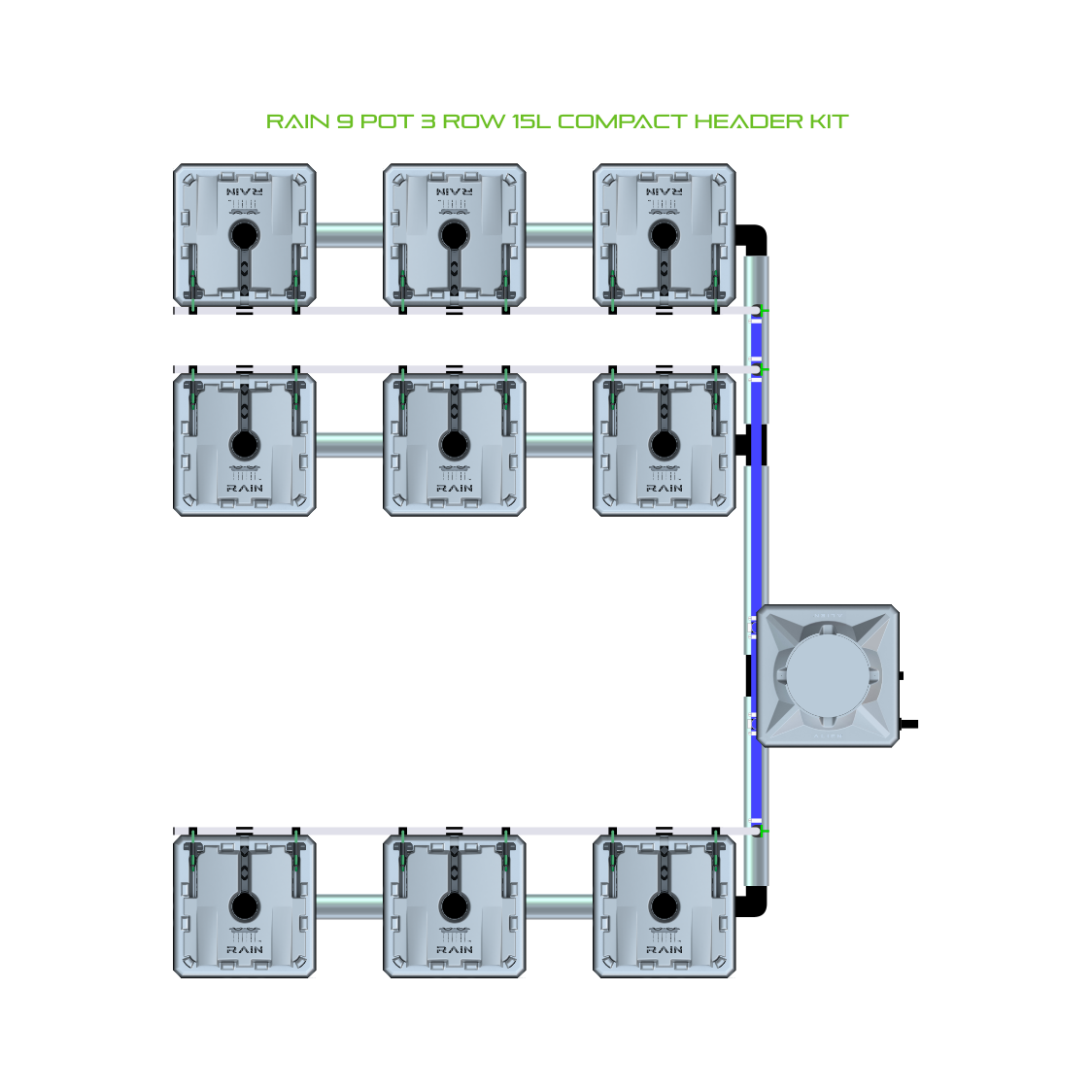 RAIN 9 Pot 3 Row Kit