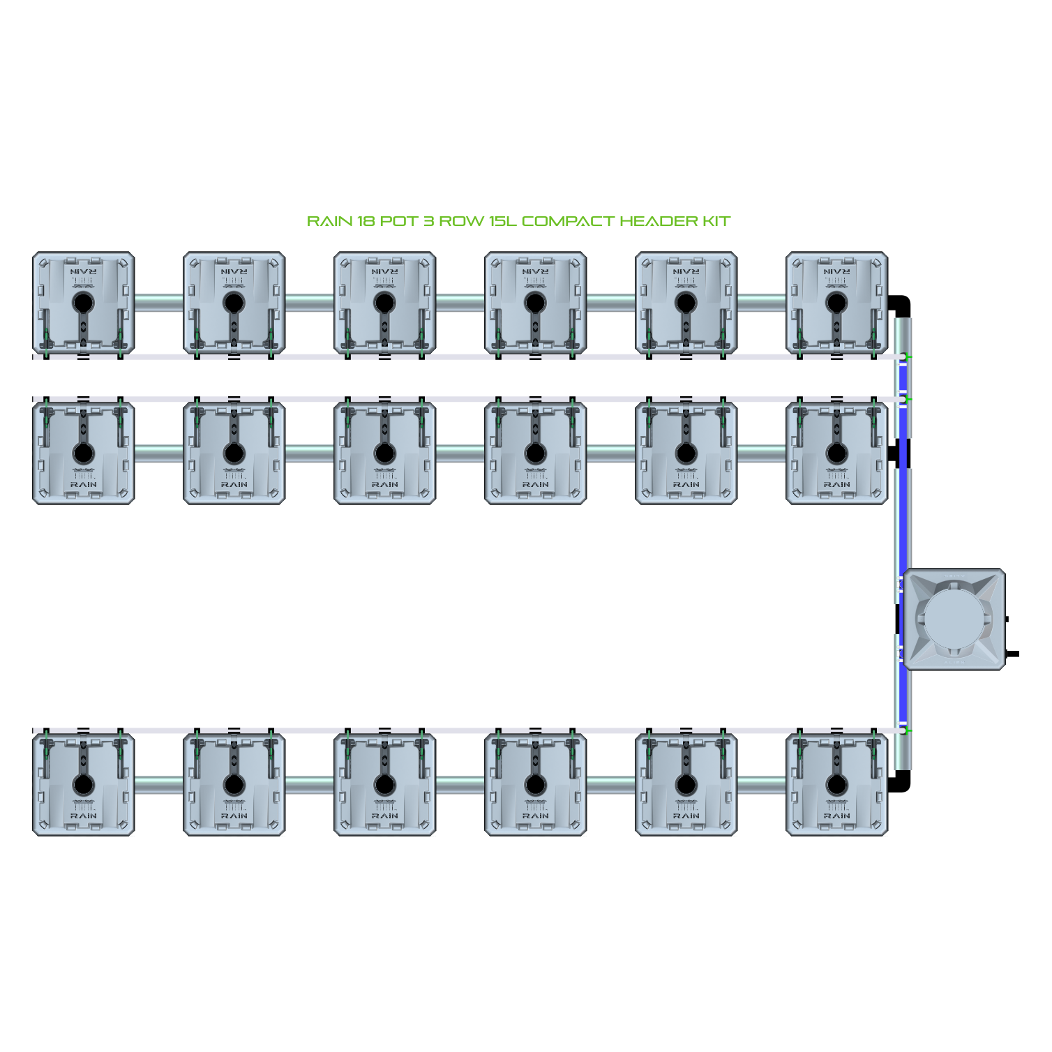 RAIN 18 Pot 3 Row Kit