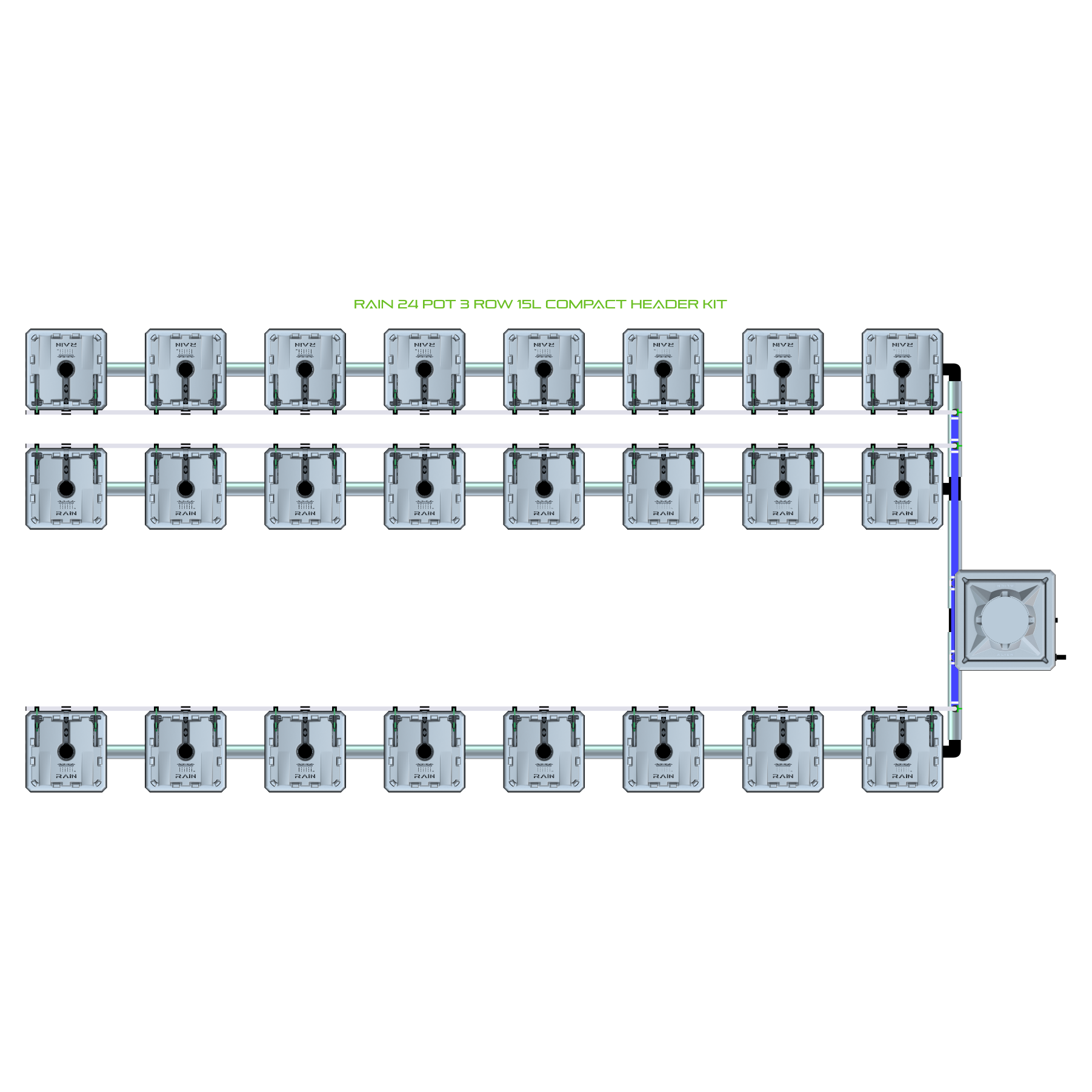 RAIN 24 Pot 3 Row Kit