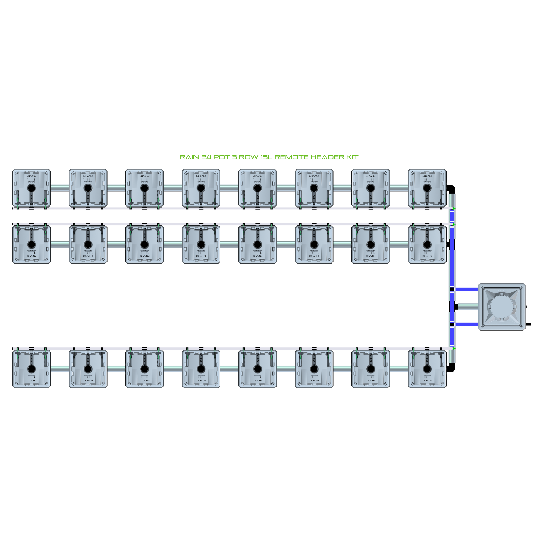 RAIN 24 Pot 3 Row Kit