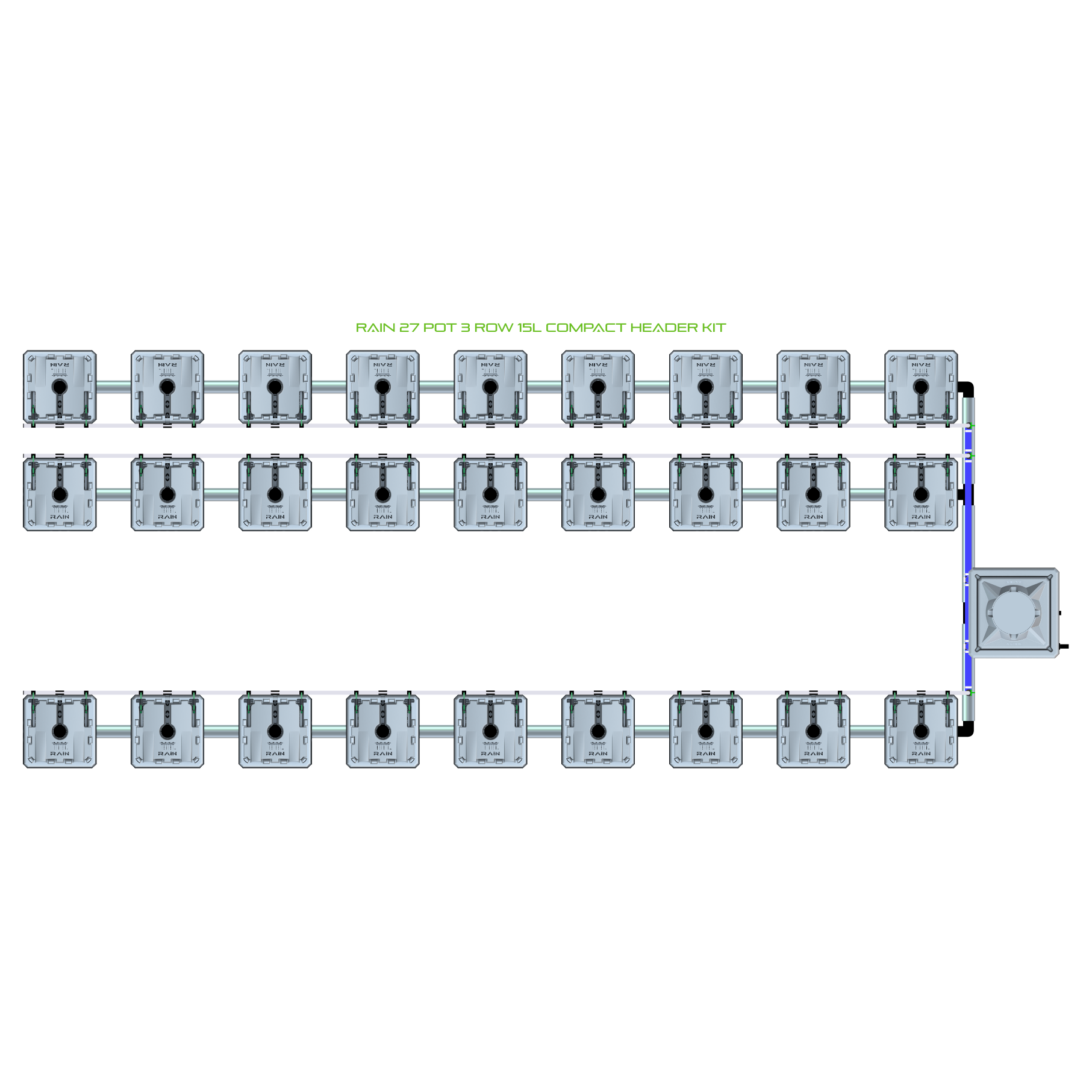 RAIN 27 Pot 3 Row Kit