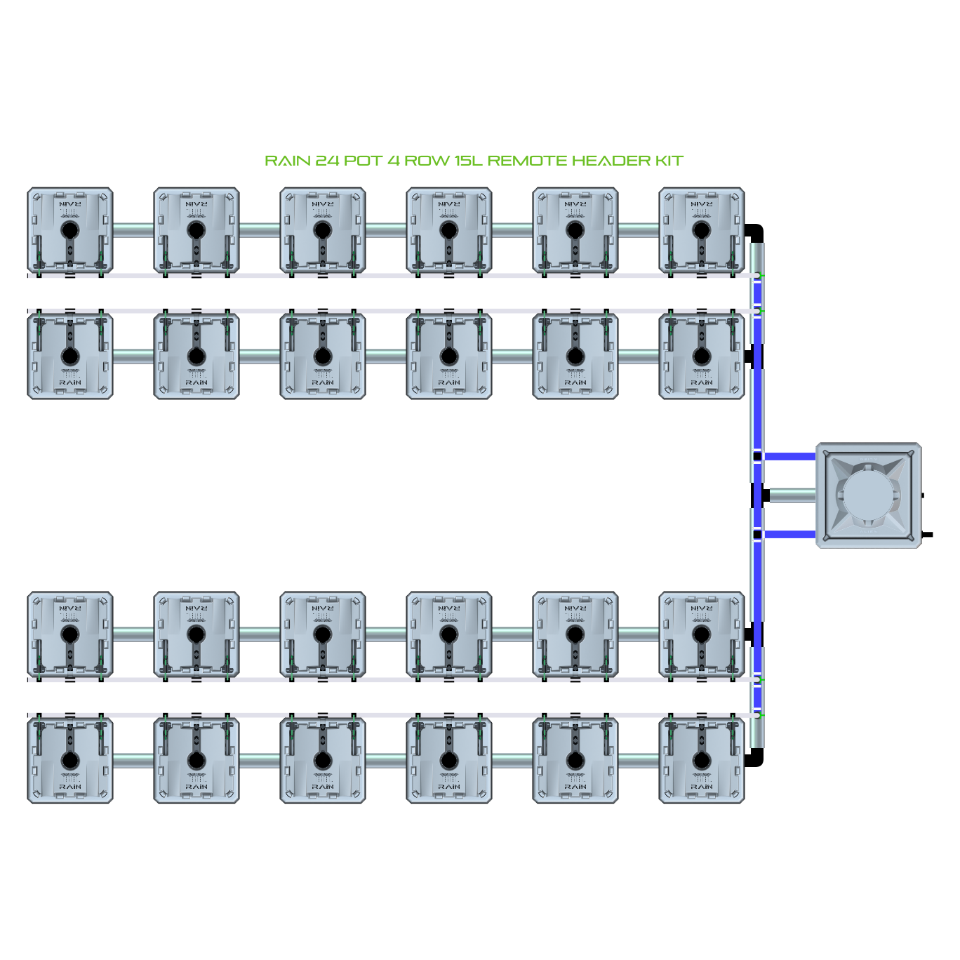 RAIN 24 Pot 4 Row Kit