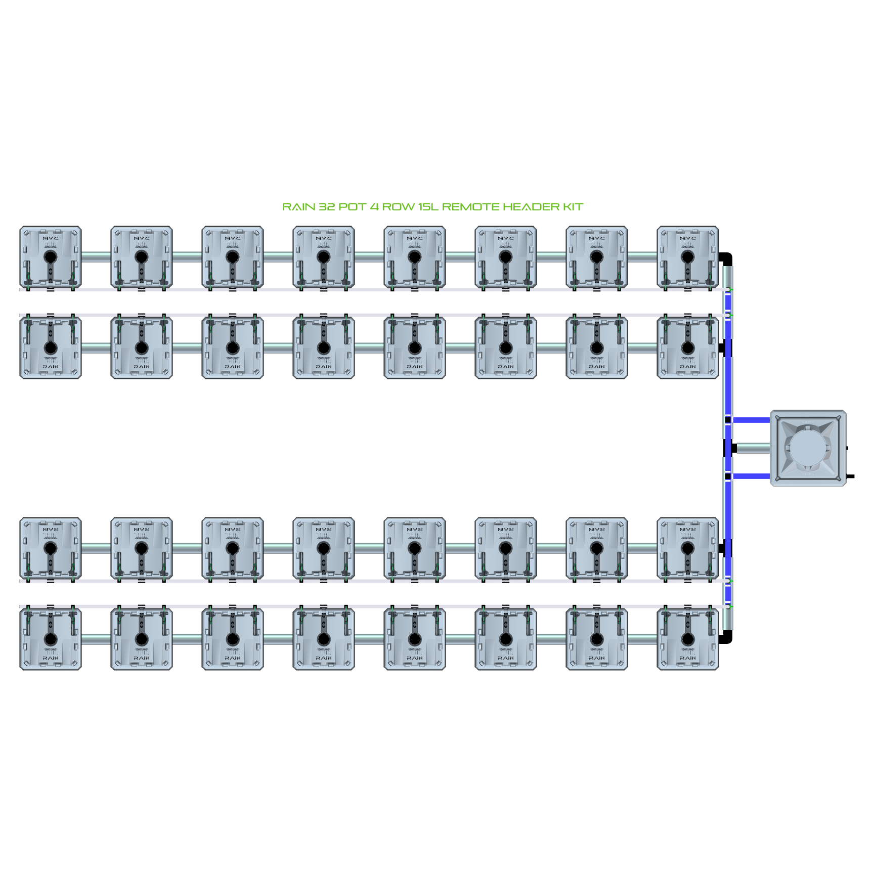 RAIN 32 Pot 4 Row Kit