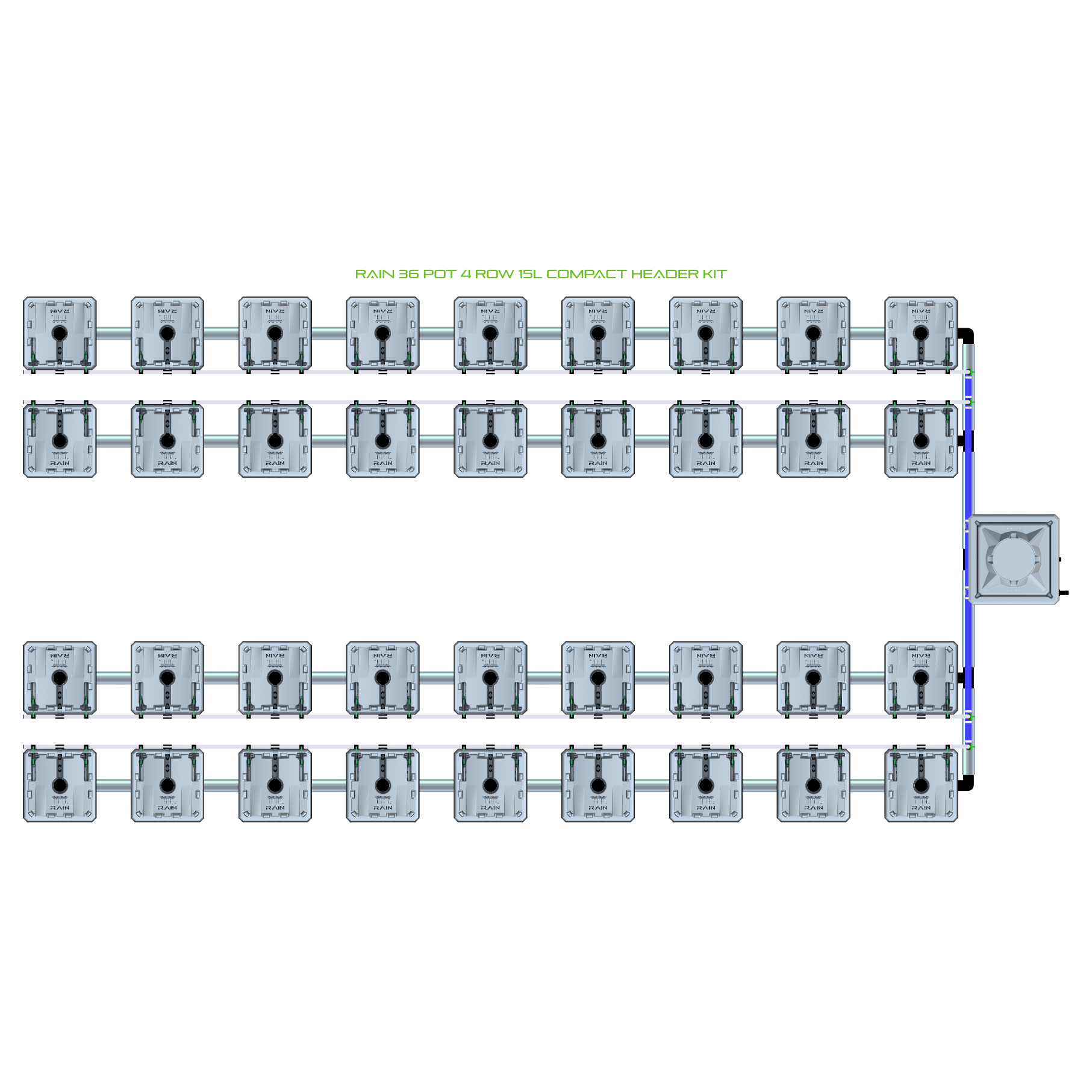 RAIN 36 Pot 4 Row Kit