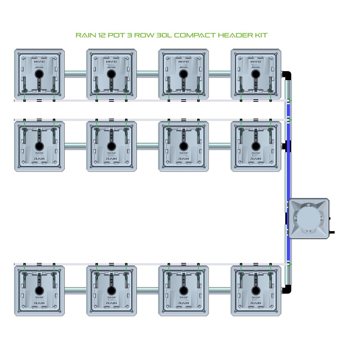 RAIN 12 Pot 3 Row Kit