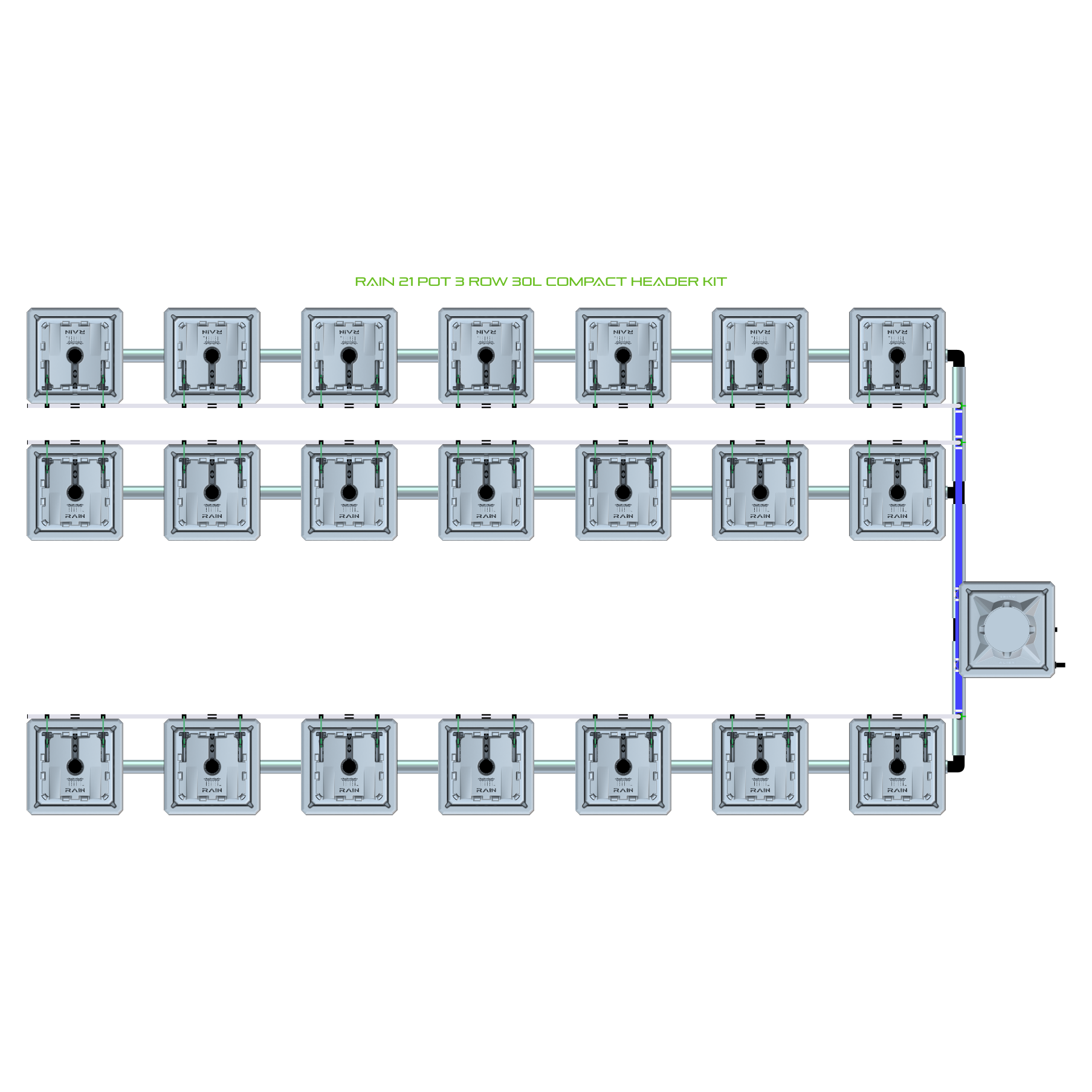 RAIN 21 Pot 3 Row Kit