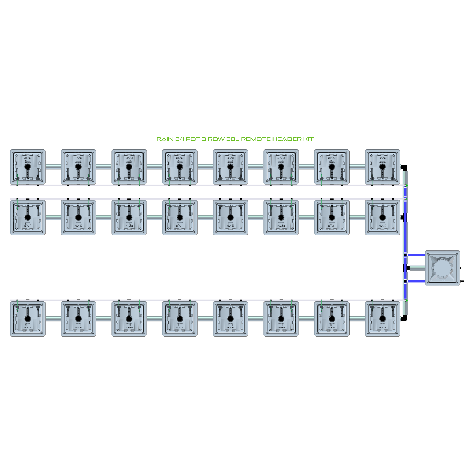 RAIN 24 Pot 3 Row Kit