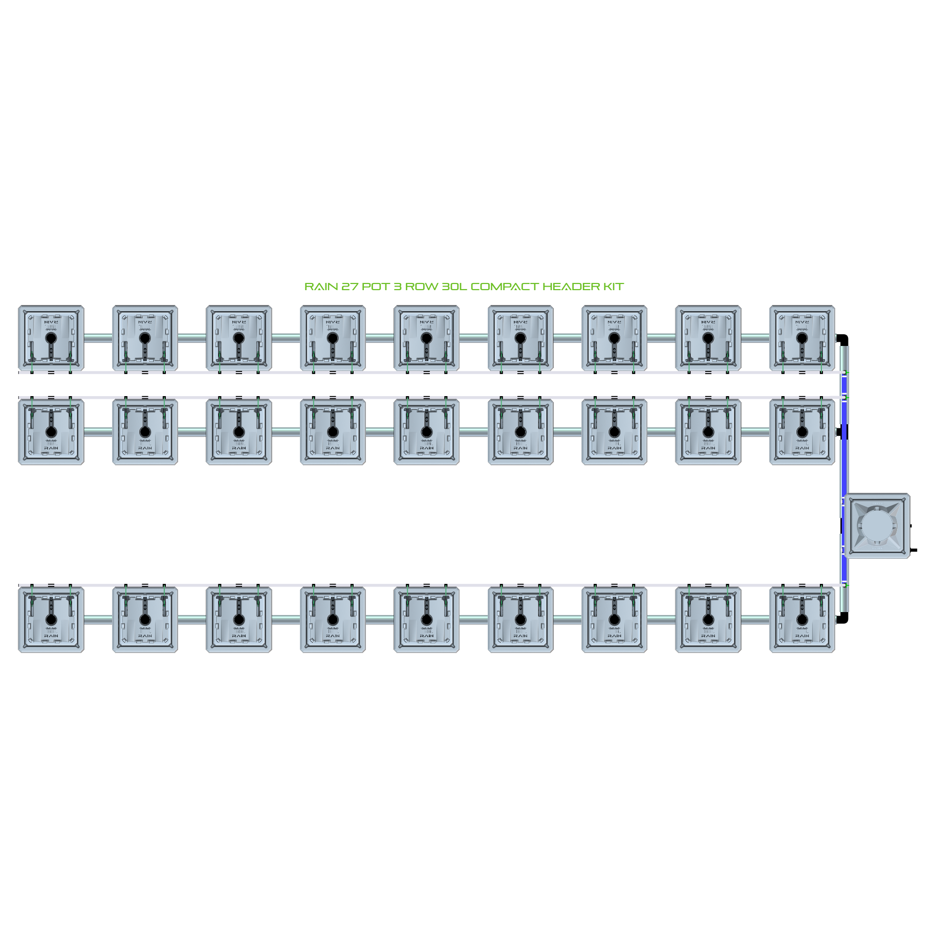 RAIN 27 Pot 3 Row Kit