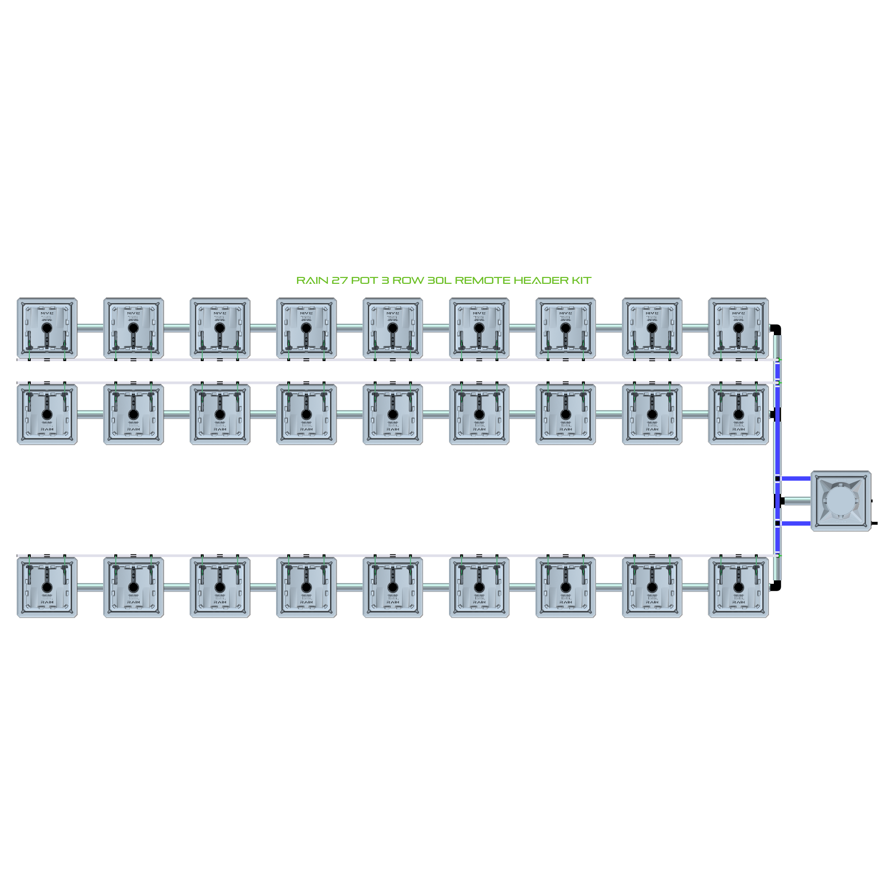 RAIN 27 Pot 3 Row Kit