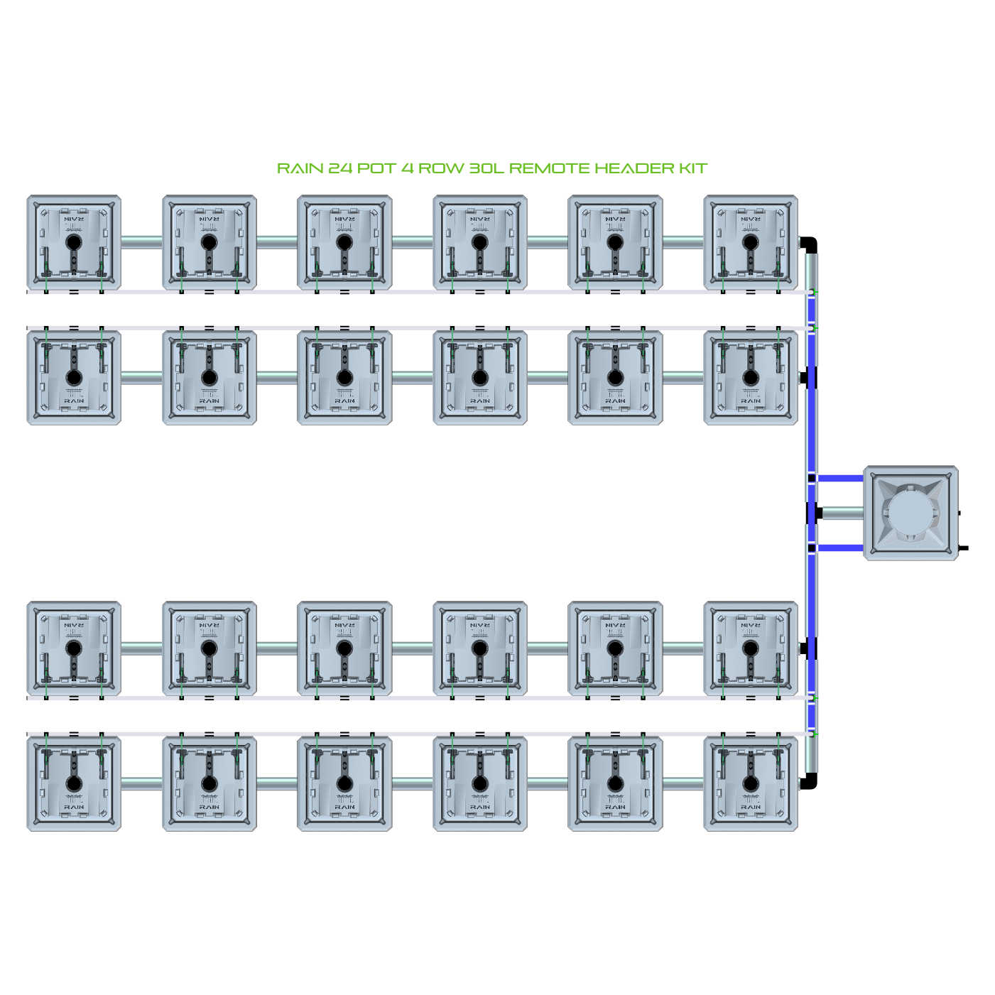 RAIN 24 Pot 4 Row Kit