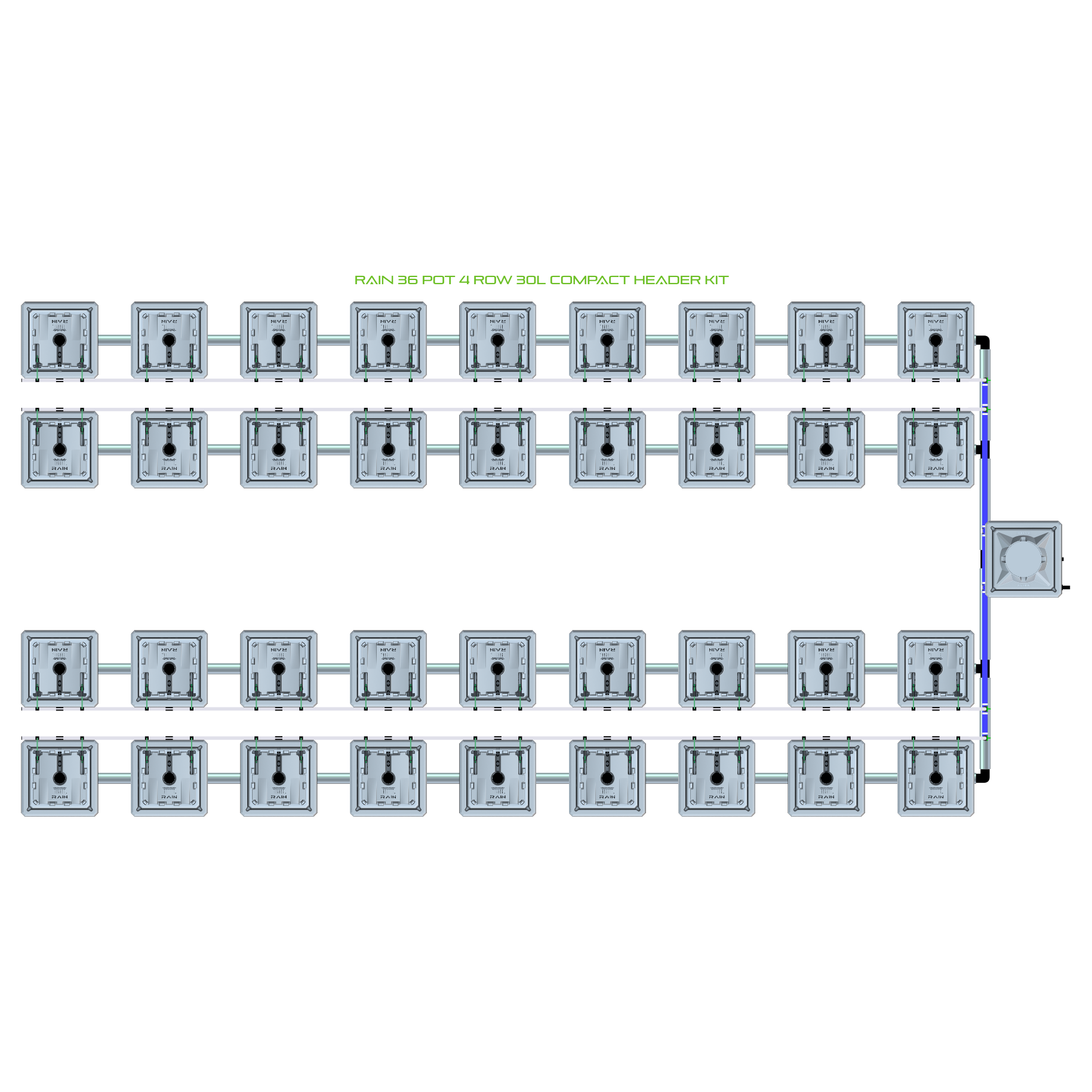 RAIN 36 Pot 4 Row Kit