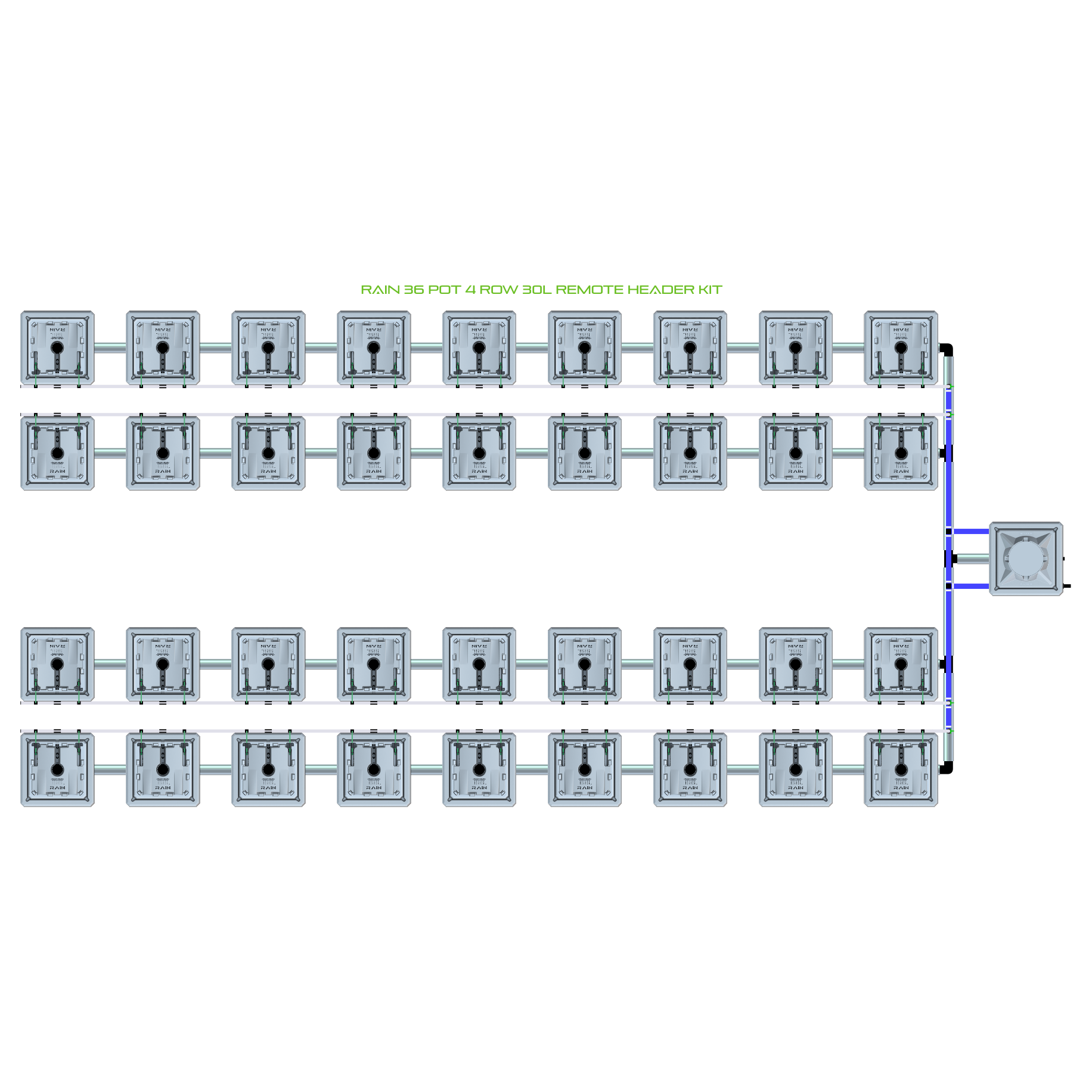 RAIN 36 Pot 4 Row Kit