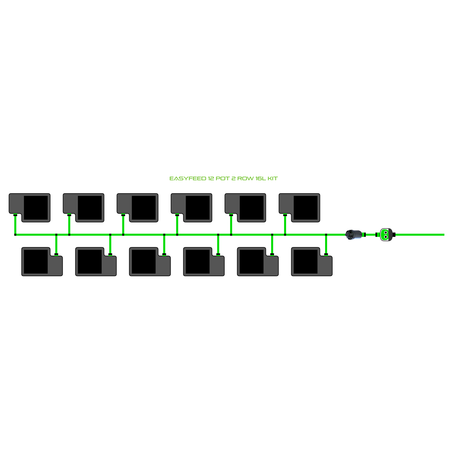 EasyFeed 12 Pot 2 Row Kit