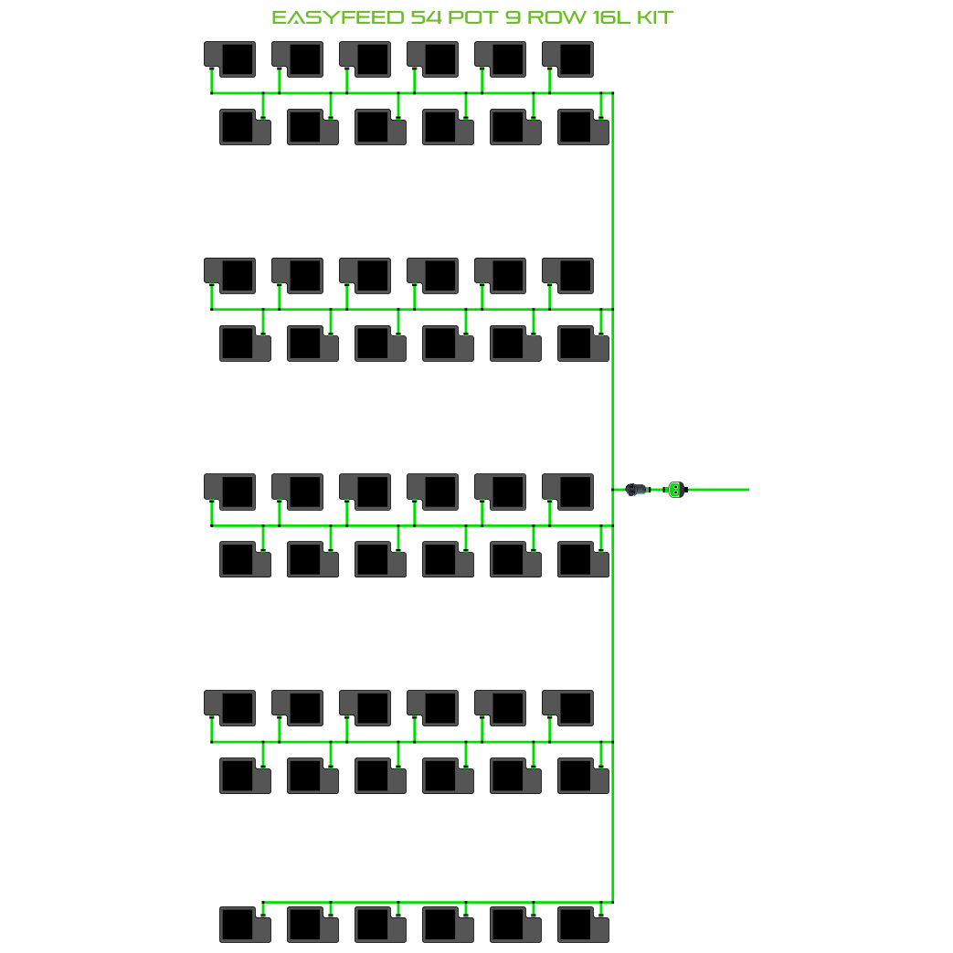 EasyFeed 54 Pot 9 Row Kit