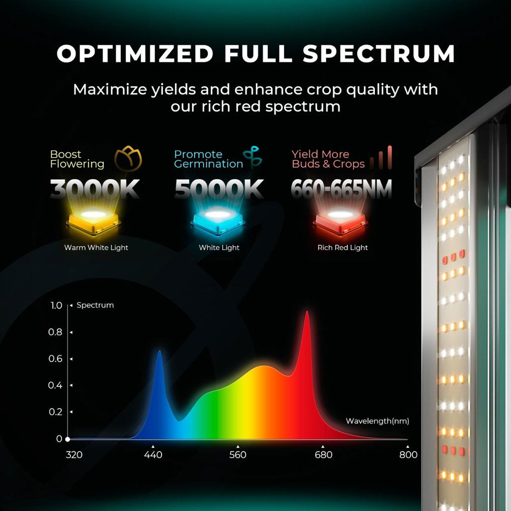 Mars Hydro Smart FC1200W-EVO Samsung LM301H CO2 1200 Watt LED Grow Light