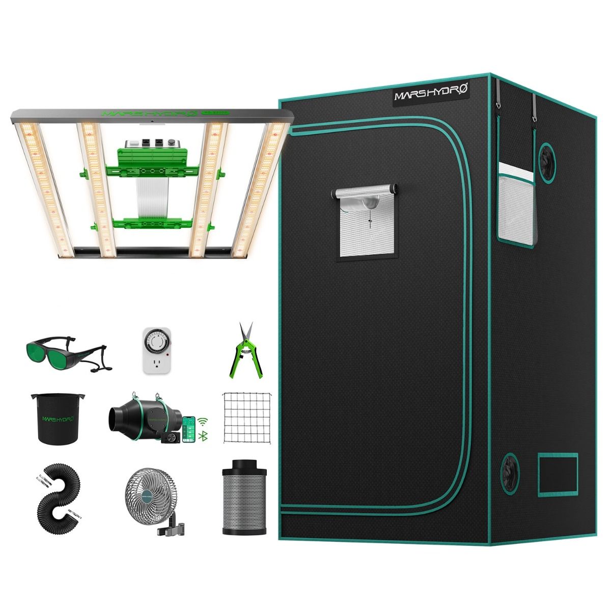 Mars Hydro 3' x 3' Complete Grow Tent Kit with FC-E3000 LED Grow Light (2024 Edition)